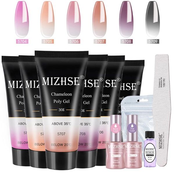 

mizhse gel nail kit 30ml set quicking building nail art tools kits extensions hard jelly gel manicure set