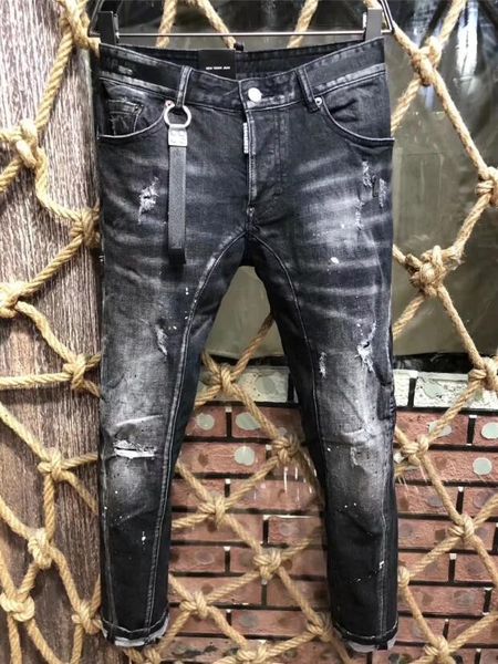 

Men ripped lim hole de igner traight motorcycle biker jean cau al denim pant a216