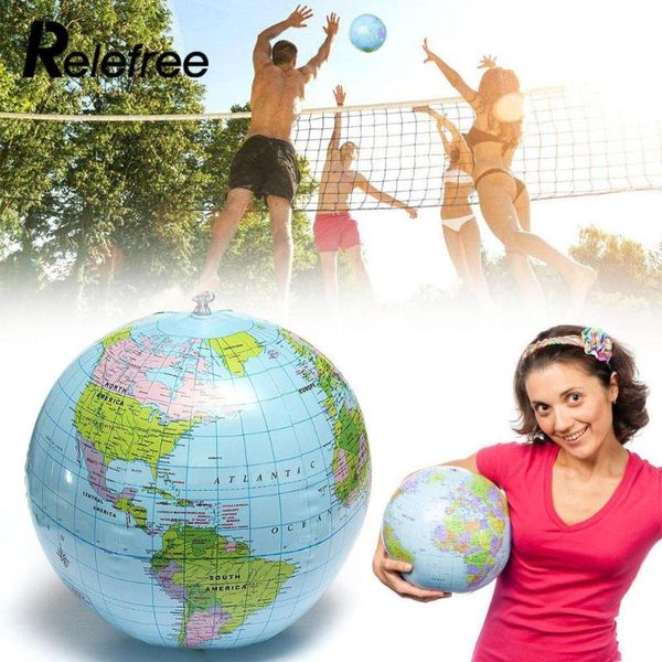 

1pc 30cm inflatable pvc world globe geography aid beach ball toy play tool swimming pool accessories globe beach ball