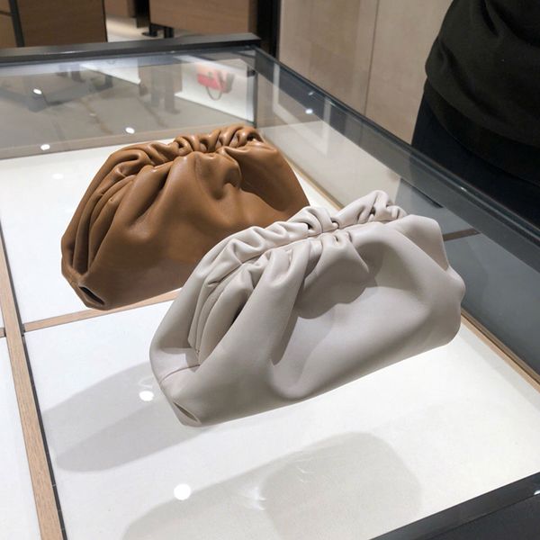 

2020 нью-одно плечо плиссированные клатчи женские кожаные сумки