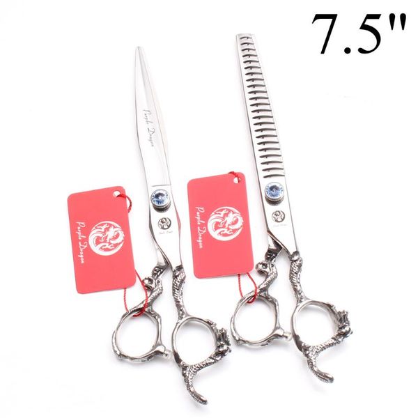 

z9006 7.5" 21cm jp 440c purple dragon puppy grooming scissors dogs flur clippers straight shears thinning scissors pets
