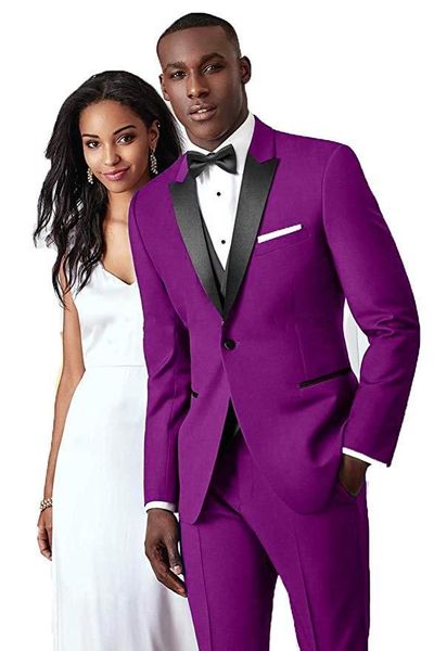 

classic peak lapel wedding tuxedos slim fit suits for men groomsmen suit three pieces prom formal suits (jacket+pants+vest+tie) 584, Black;gray