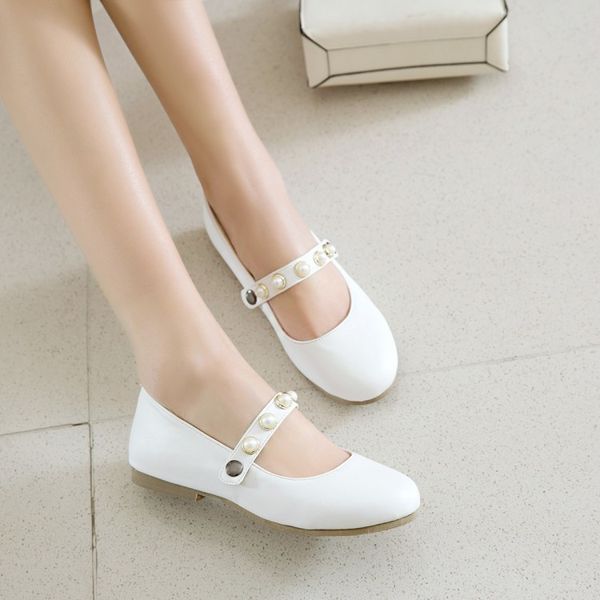 

big size 11 12 ladies high heels women shoes woman pumps single shoe female pearl round head shallow mouth belt, Black