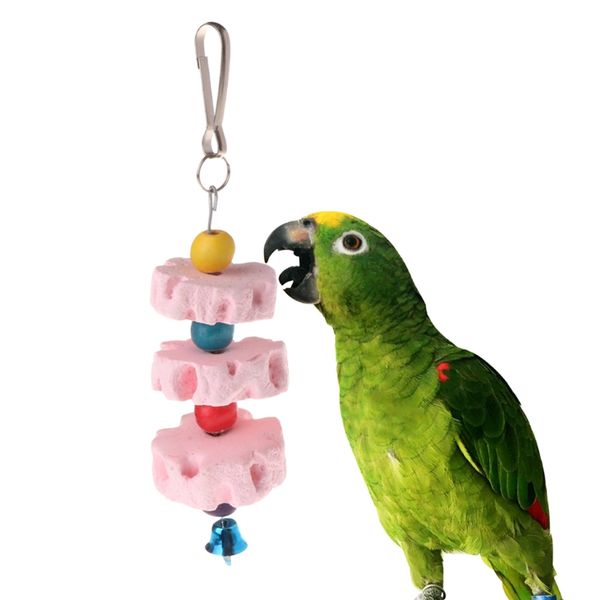 

parrot teeth grinding toys birds squirrel calcium stone chewing beads with bell du