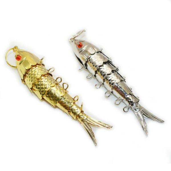 

lifelike gold silver cloisonne carp fish pendants 6cm movable fashion jewelry for earrings necklace making findings