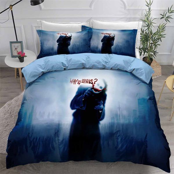 

helengili 3d bedding set clown joker print duvet cover set bedcloth with pillowcase bed home textiles #jo17