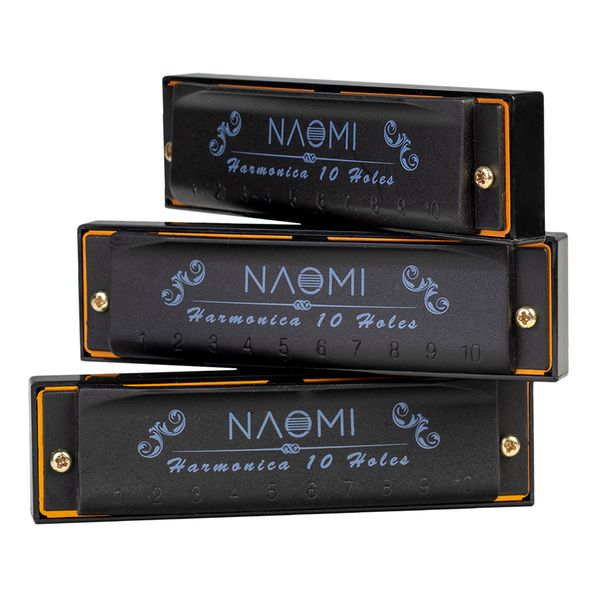 

naomi hoodoo blues harmonica 3-pack with case c d g key harmonica set