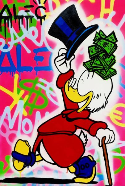 

alec monopoly oil painting on canvas hand painted art home decor graffiti art wall art picture mr scrooge3