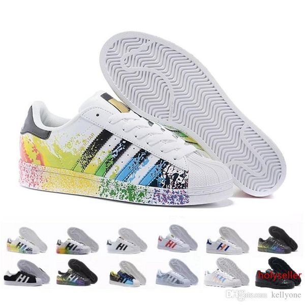 

originals superstar white hologram iridescent gray gold superstars 80s pride sneakers super star women men sport casual shoes eur 36-45