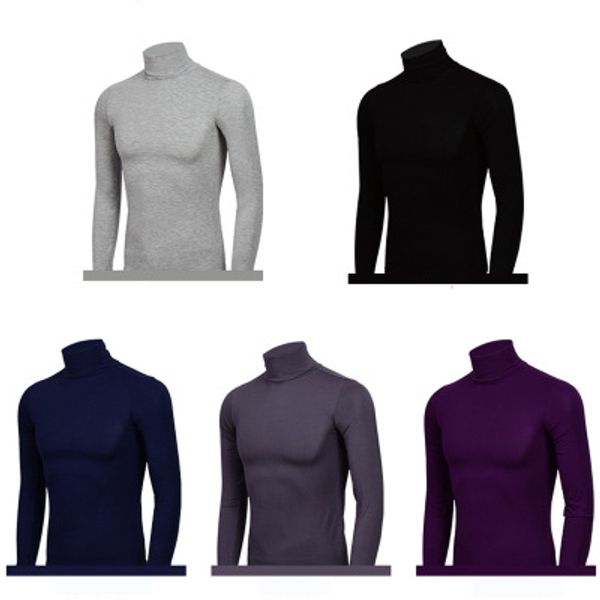 

youth solid color mens brand long sleeve bottoming shirt boys skinny turtleneck underwear 2020 spring new fashion trend style, White;black