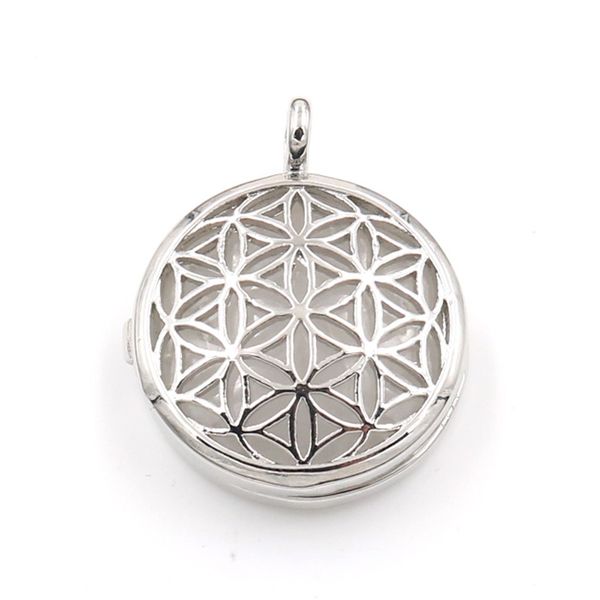 

10 pcs flower of life round hollow many colors quartz stone pendant silver plated for gift jewelr