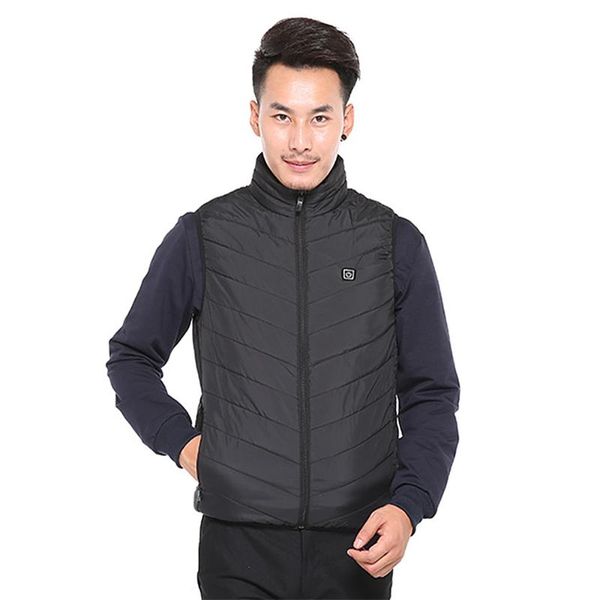 

lightweight winter warm waistcoat electric heating vest charging heated coat commuting walking camping ice fishing thermal vest, Blue;black