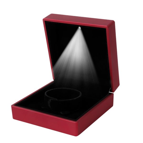 

javrick premuim led light engagement bracelet box jewelry wedding gift box case jewelry display, Black;white