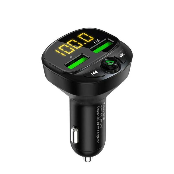 

car mp3 player bluetooth 5.0 handscar kit fm transmitter music audio receiver fast charging dual usb charger lighter