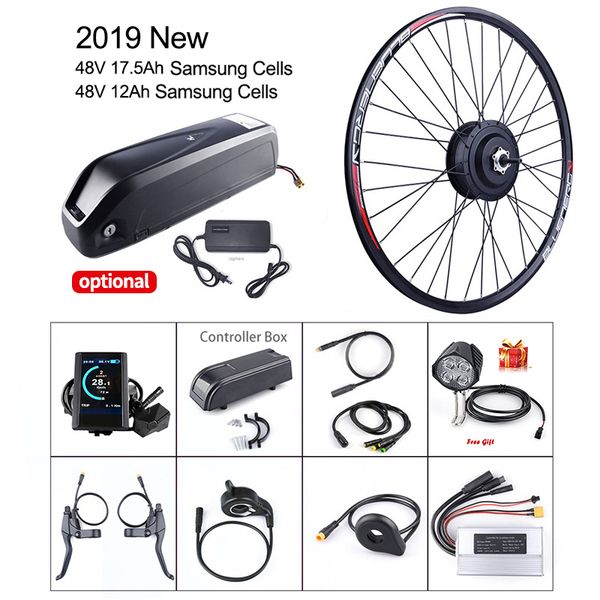 

bafang 48v 500w front wheel hub motor with 12ah /17.5ah samsung cells battery kits e-bike diy conversion kits