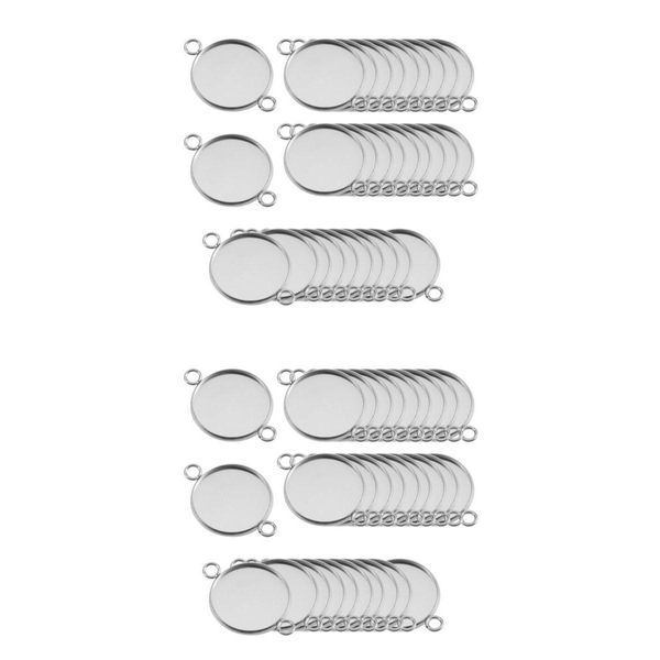 

60pcs bezel cabochon blank tray pendant for jewelry making silver 6 and 10mm, Black