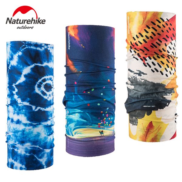 

naturehike hiking scarf magic elastic quick drying hiking scarves headband outdoor camping cycling head printing color, Black