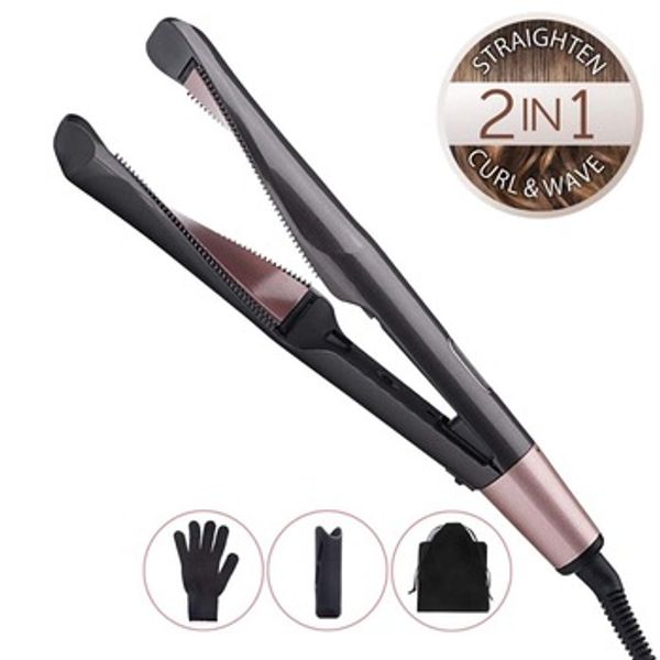Professional 2 In 1 Twisted Hair Straightener Curling Wand Ceramic