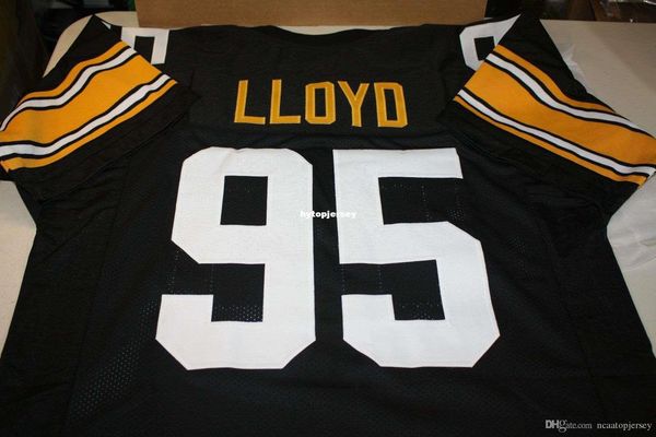 

retro #95 greg lloyd custom high-end mitchell & ness jersey black stitching men's football jerseys college ncaa, Black;red