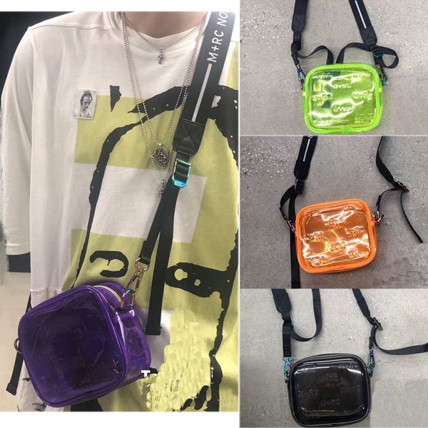 

hip hop m+rc noir shoulder bag skateboards streetwear casual purple orange black green m rc noir transparent crossbody bags
