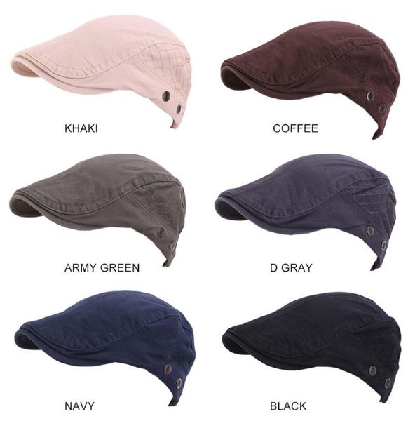 

men's spring and summer simple washed cowboy hat cotton casual duck tongue beret 6 colors ing, Blue;gray