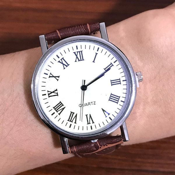 

2019 men watch luxury brand watches quartz clock fashion leather belts watch wristwatches relogio male whatches wach, Slivery;brown