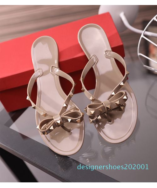 

2018 new brand women summer fashion beach shoes,flip-flops jelly casual sandals,flat bottomed slippers,bowknot,rivets, beach shoes d01, Black