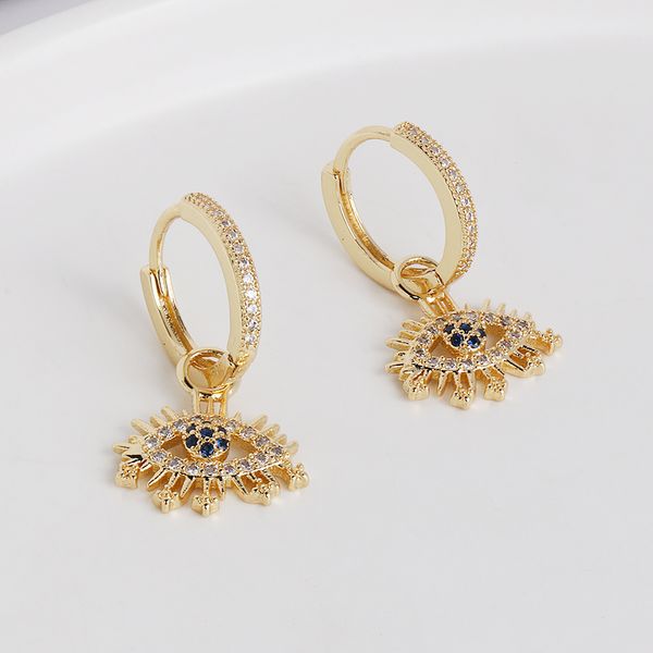 

jujia bohemian metal pendant earring retro ear eye earrings for women dangle earring party jewelry accessories, Silver