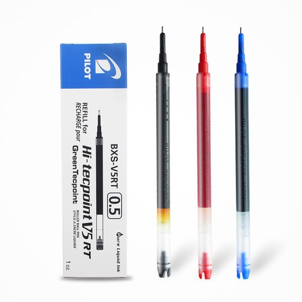 

japan original pilot bxs - v5rt press pen refill cartridges for bxrt-v5/bx-gr5 hi-tecpoint 0.5 mm, Blue;orange