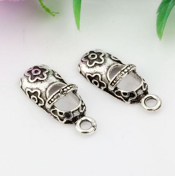 

200pcs antique silver baby shoes charm pendants jewelry diy 22x9mm, Bronze;silver