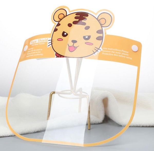 

Дети Face Shield Маска PET Clear маски крышка прозрачный анти-туман пыли защитная маска масло-Брызгозащищенные дети мультфильм Face Shield GGA3360-1