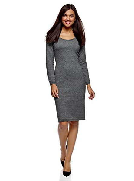 

oodji ultra women's wide neck knit dress, Black;gray