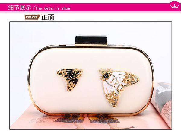 

насекомое стиля нового обед мешок pu вечерние сумки ручной работы ручной сумки женские и свадебные сумки для партии / свадьбы / baquest, Black