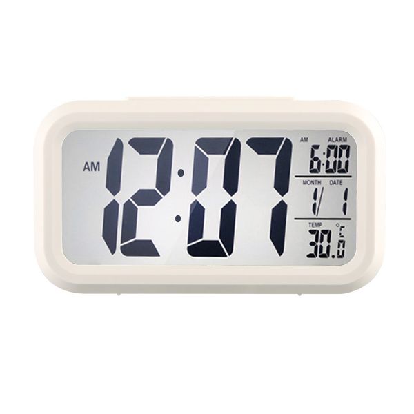 

luminova square shape led display digital electronic alarm clock backlight temperature control time calendar