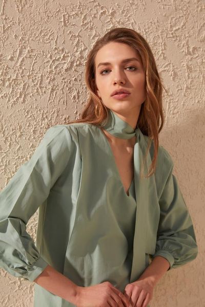 

trendyol воротник детальный bluz twoss20bz0038, White