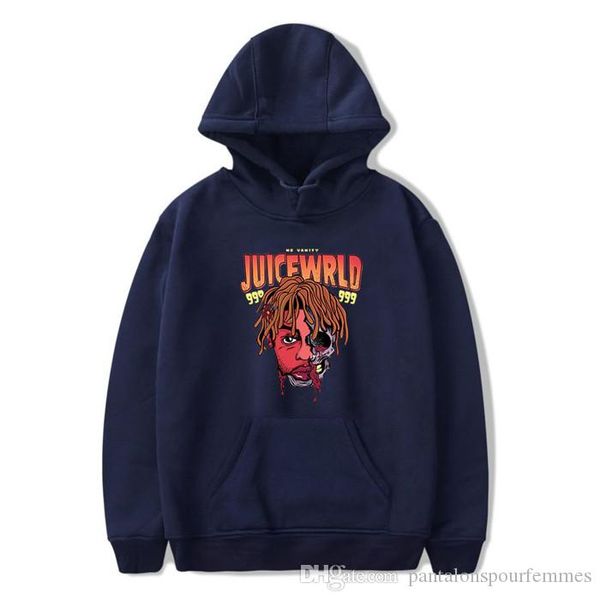 

juice wrld couple dasigner casual hoodies autumn loose fashion print long sleeve pullover sweatshirts, Black
