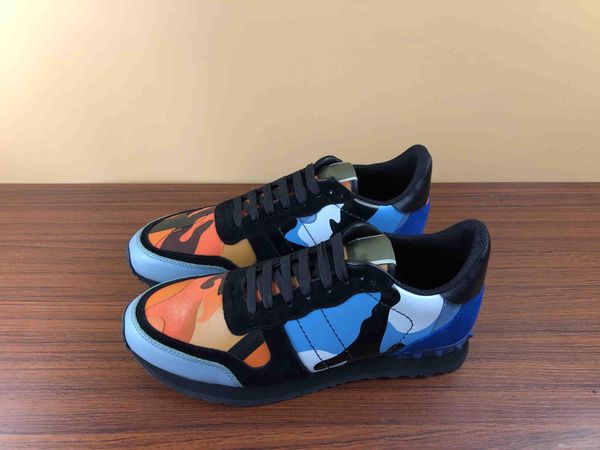 

новые ботинки спорта человека женщин из натуральной кожи резиновая шпилька камуфляж rockrunner случайные кроссовки из италии с размером коро, Black