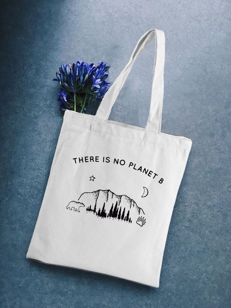 

там есть нет planet b canvas tote сумка сумка для школы книги сумки женщины, дубль ремня повседневной сумочки для девочек