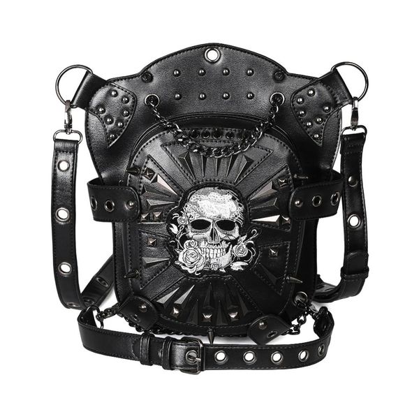 

women mens leg thigh bag steampunk crossbody bag retro rock gothic goth multifunction shoulder waist bags lady rivet packs