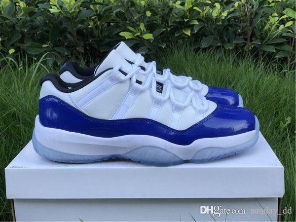 

air authentic 11 low wmns concord white bred basketball shoes 11s men women white black retro athletic sneakers with box av2187-160