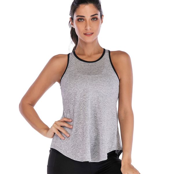 

selling women sportswear solid color wide tied hem vest for yoga, White;red