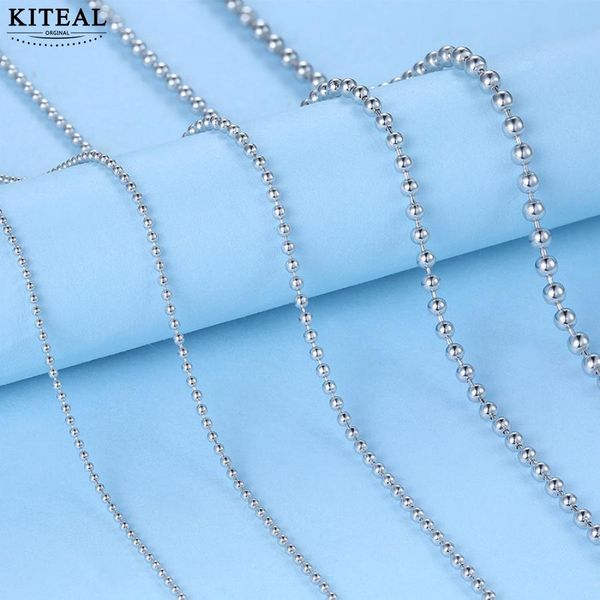 

kiteal real 925 sterling silver jewelry 1.5mm 2mm 2.5mm 16 18 20inch bead chain collier femme charming jewelry accessories