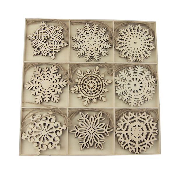 

30pcs lovely european christmas wooden pendants ornaments wood craft christmas tree ornaments decorations kid toys hanging gifts