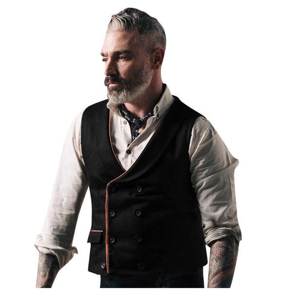 

jaycosin подлинная жилет для мужчин черный slim fit безрукавка мужской винтаж натуральный красивый ретро жилет черный цвет 19nov08, Black;white