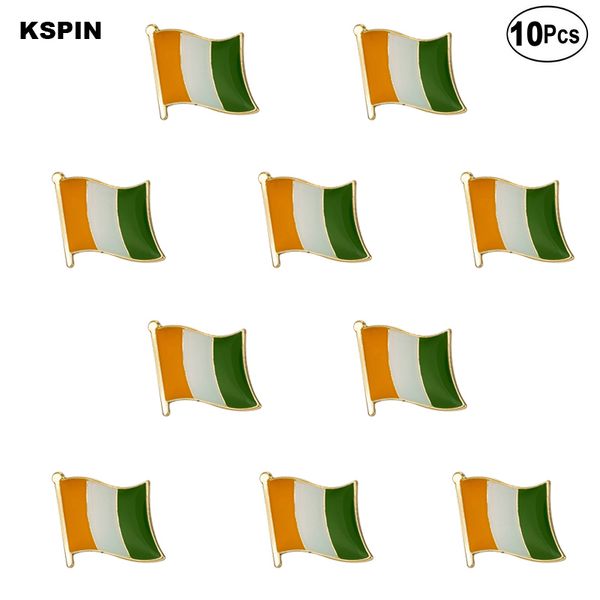 

ivory coast flag lapel pin flag badge brooch pins badges 10pcs a lot, Gray