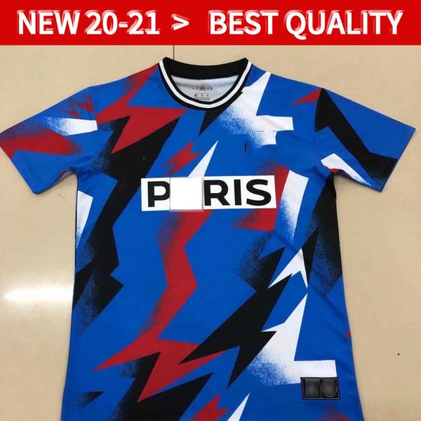

2020 2021 paris blue jersey training clothes latest football shirt psg chandal neymar mbappe jersey, Black