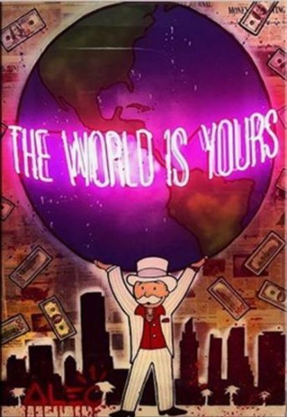 

alec monopoly graffiti art the world is yours wall art home decor handpainted &hd print oil painting on canvas picture 190919