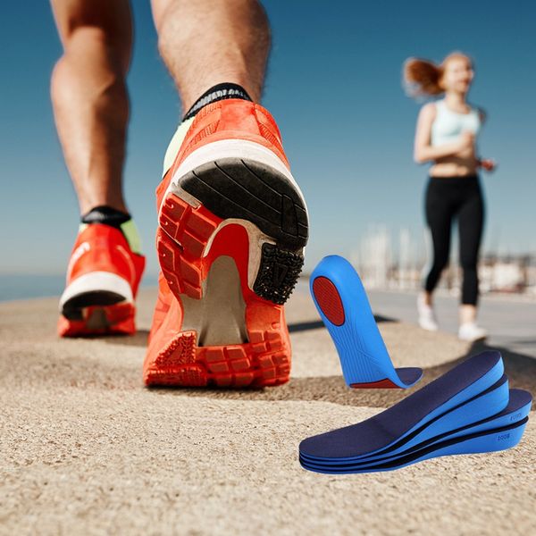 

height increase invisible heel insoles heels lifting inserts shoe lifts shoes pads elevator men sport running cushion insole, Black