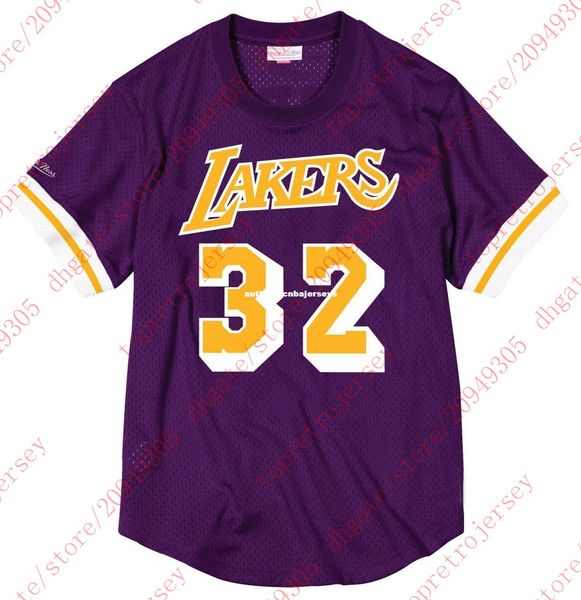 

custom #32 johnson mitchell & ness purple mesh jersey shirt mens stitched summer tee basketball jerseys ncaa, Black;blue