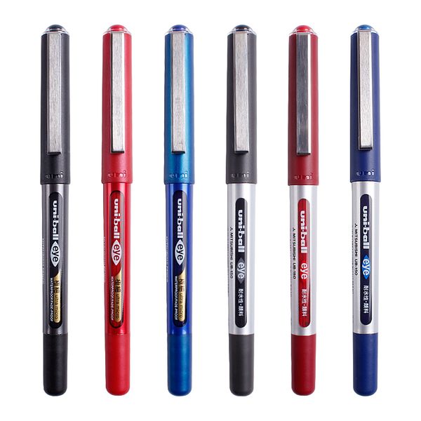 

10 pcs/lot japan mitsubishi ub-150 neutral straight liquid ballpoint pen office examination waterborne pen water resistance